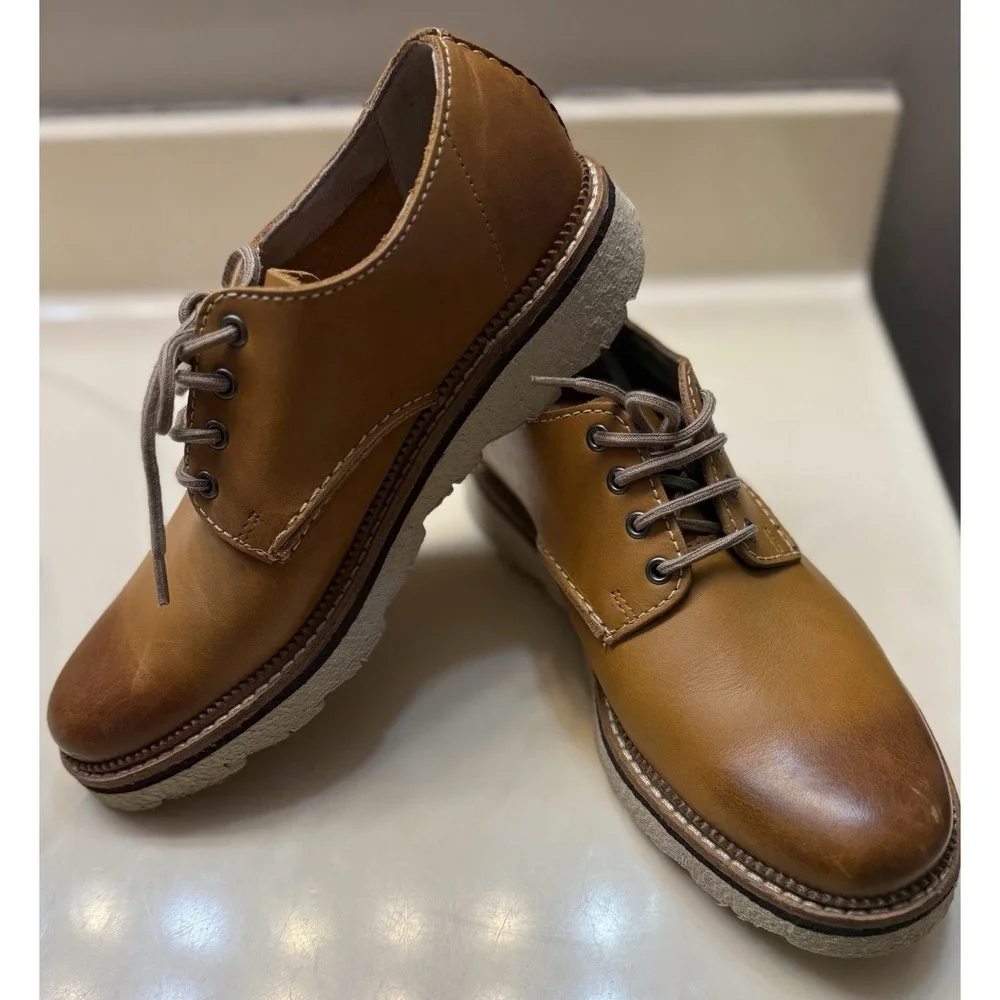 Clarks Frelan Walk Oxford Dress Shoe Size 7 1/2 Cognac